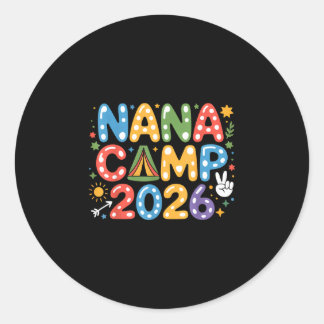 Sticker Rond Camp de Nana 2026 équipage de camping vacances en