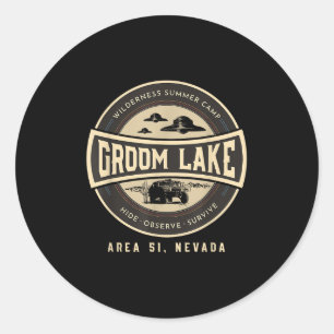Sticker Rond Camp de nature sauvage d'été de Groom Lake - zone 