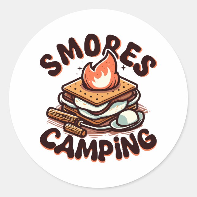 Sticker Rond camp de smores (Devant)