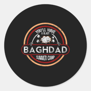 Sticker Rond Camp d'été de Bagdad _ Guerre en Irak