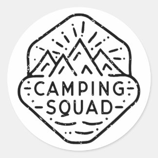 Sticker Rond Camp d'été de jumelage de l'équipe de camping