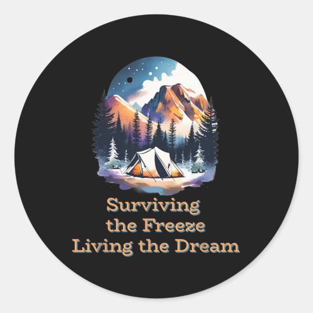 Sticker Rond Camp d'hiver Hob  (Devant)