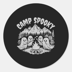 Sticker Rond Camp Éffrayant Summerween Été Halloween mignon Fan