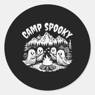 Sticker Rond Camp Éffrayant Summerween Été Halloween mignon Fan