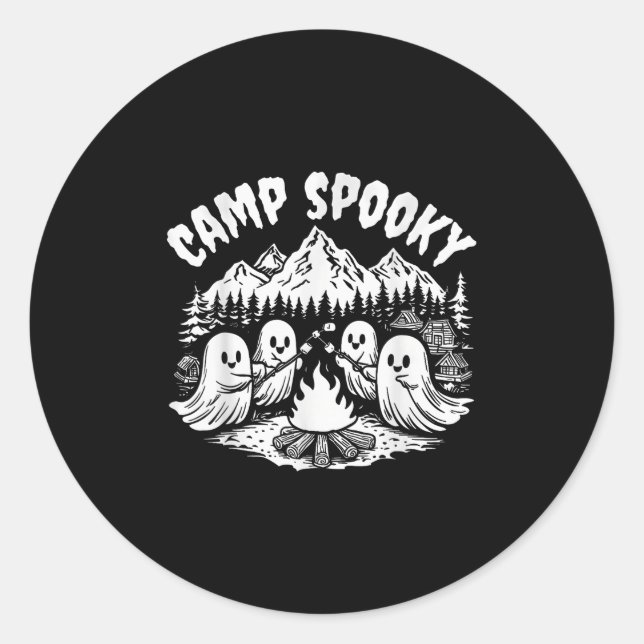 Sticker Rond Camp Éffrayant Summerween Été Halloween mignon Fan (Devant)