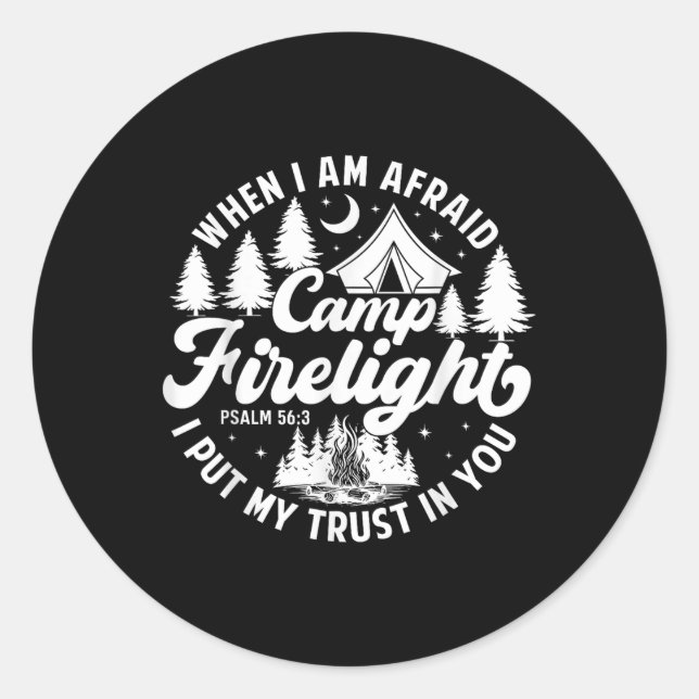 Sticker Rond Camp Firelight Vacances Bible School Christian Sum (Devant)