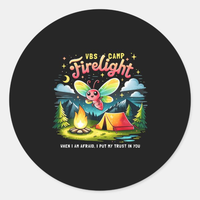 Sticker Rond Camp Firelight Vbs Camp Firework 2024 Vacation Bib (Devant)