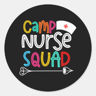 Sticker Rond Camp Nurse Squad Funny Nurse Nurse Lover