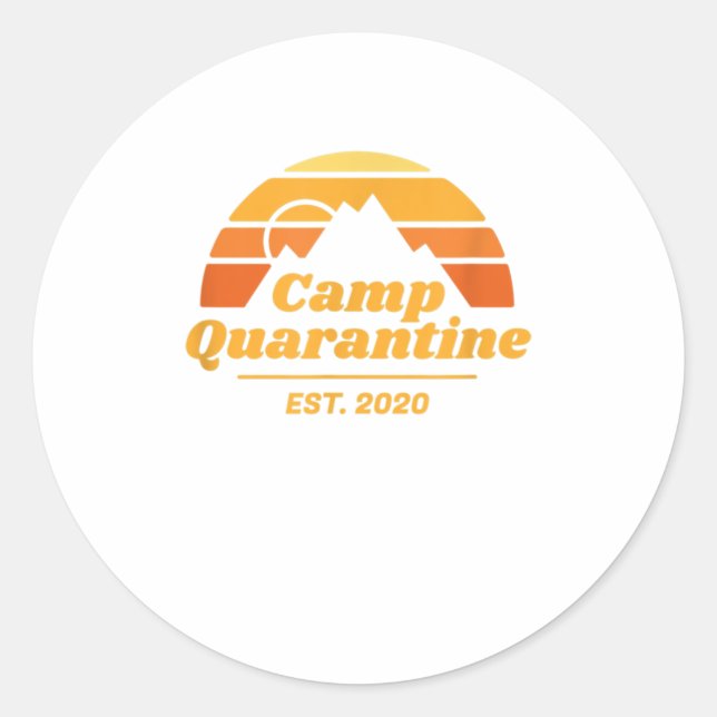 Sticker Rond Camp Quarantine 2020 TShirt (Devant)