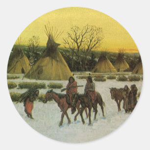 Sticker Rond Camp Sioux à Wounded Knee par John Hauser