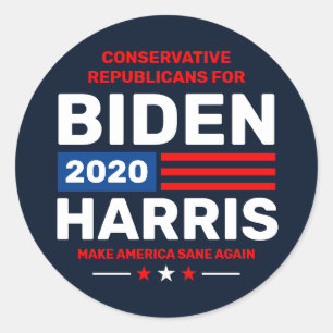 Sticker Rond Campagne des conservateurs pour Biden Harris 2020