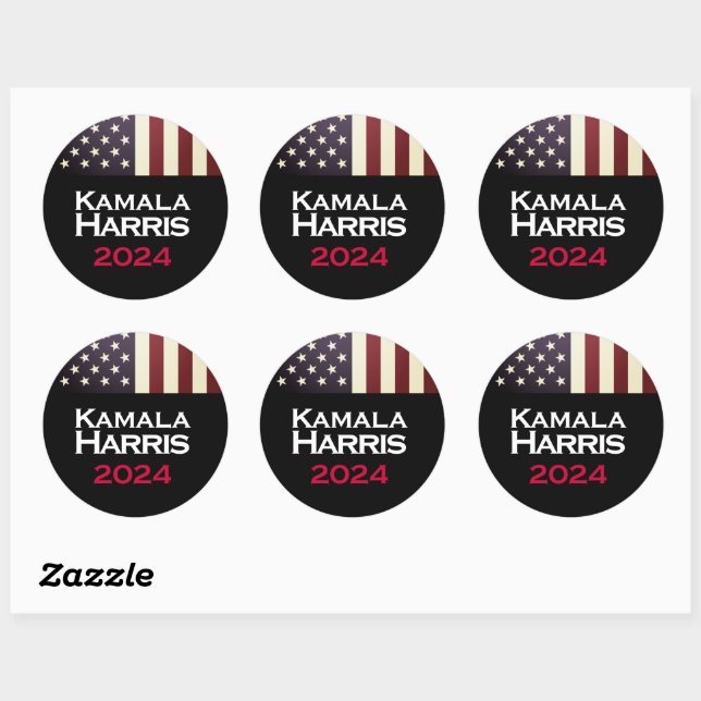 Sticker Rond Campagne Kamala Harris 2024 (Feuille)