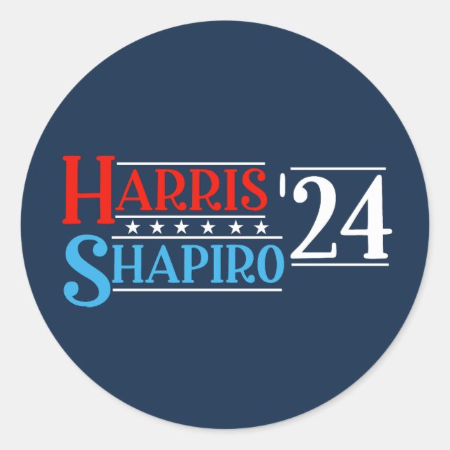 Sticker Rond Campagne rétro Harris Shapiro 2024 (Devant)
