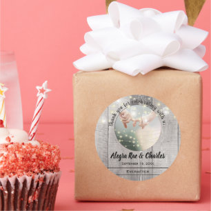 Sticker Rond Campagne Rustique Votre Photo Merci