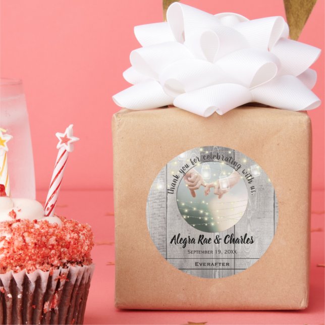 Sticker Rond Campagne Rustique Votre Photo Merci (Fête)