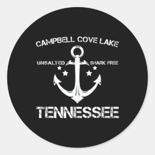 Sticker Rond Campbell Cove Lake Tennessee Funny Fishing Camping