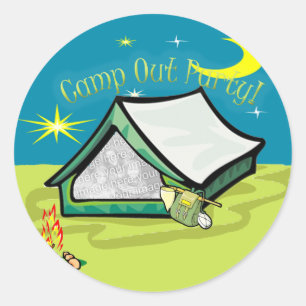 Sticker Rond Campent la carte de partie de photo