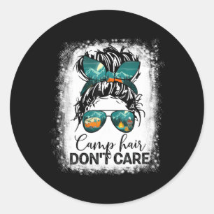 Sticker Rond Camper Camper Camg Messy Bun Cheveux