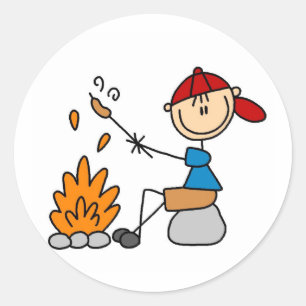 Sticker Rond Campeur rôtissant des T-shirts et des cadeaux de