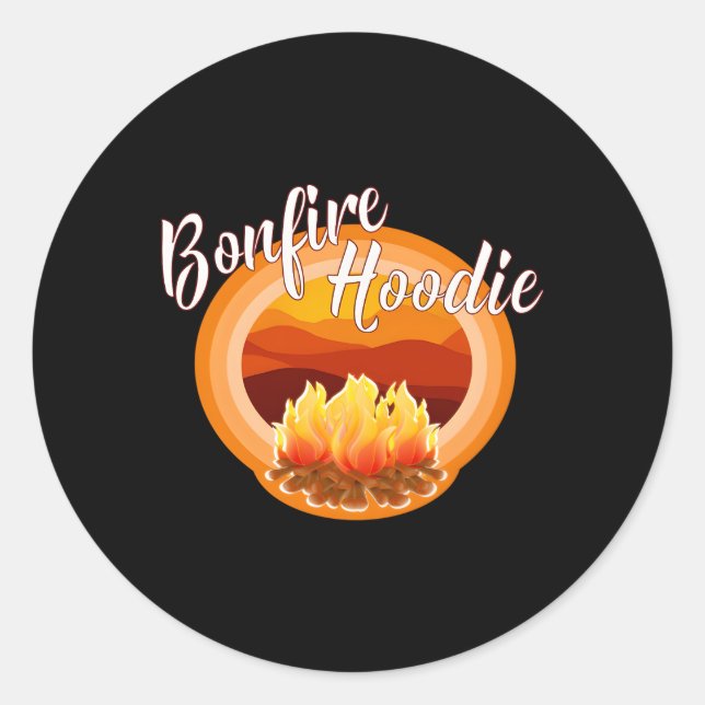 Sticker Rond Campeurs de feu de camp (Devant)