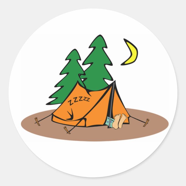 Sticker Rond Camping (Devant)
