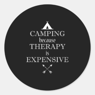 Sticker Rond Camping