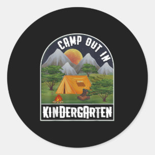 Sticker Rond Camping À La Maternelle Amateurs De Camping Kinder