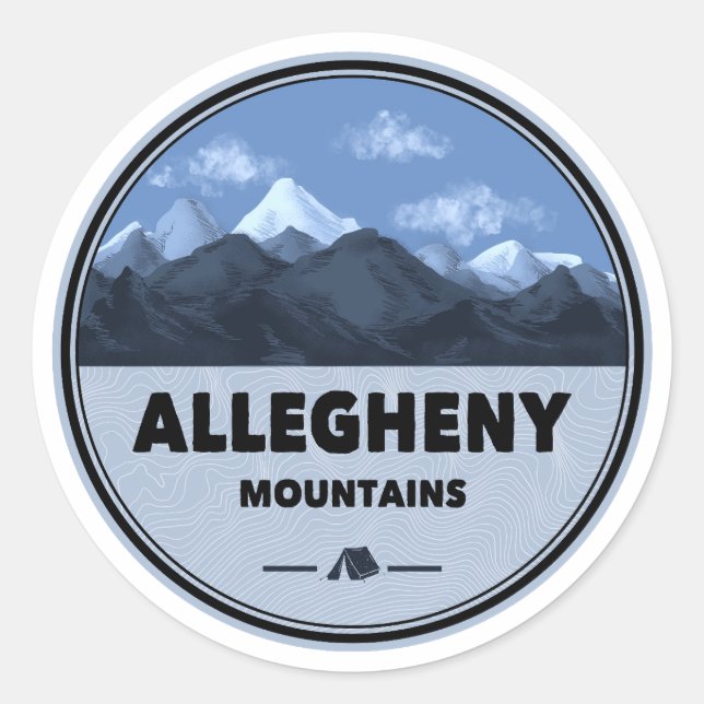 Sticker Rond Camping Allegheny Mountains (Devant)