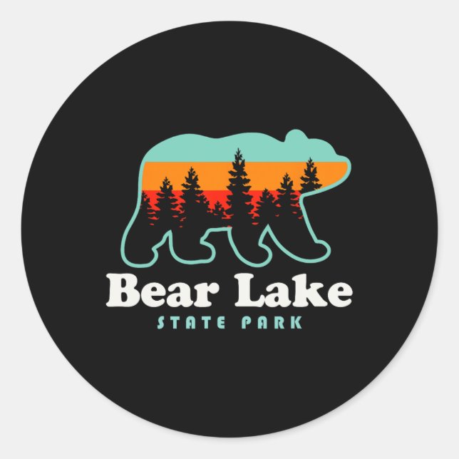 Sticker Rond Camping Bear Lake State Park Utah Randonnée  (Devant)