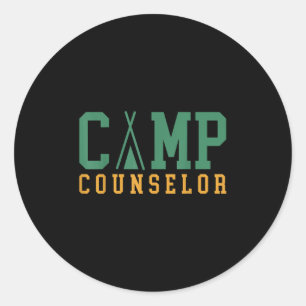 Sticker Rond Camping Camping Été Conseiller Directeur du person