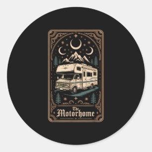 Sticker Rond Camping-car camping caravane le camping-car lune m