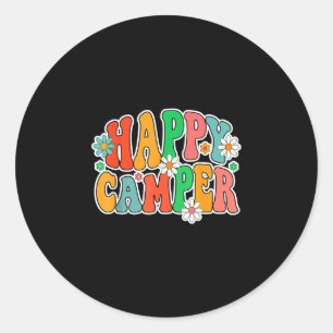 Sticker Rond Camping-car heureux guimauve drôle randonnée campi