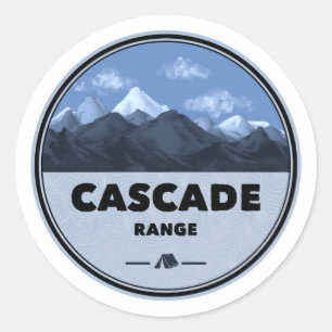 Sticker Rond Camping Cascade Range