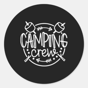Sticker Rond Camping Crew Campfire Camp d'été Famille de vacanc