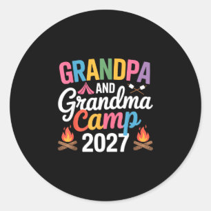 Sticker Rond Camping de papy et mamie 2027 grands-parents en ca