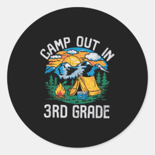 Sticker Rond Camping En 3e Année Funny Camping Nature Retour À