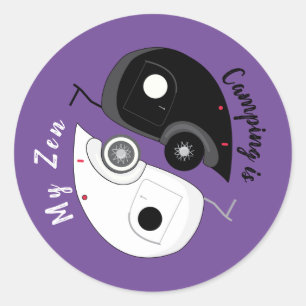 Sticker Rond Camping est My Zen Yin Yang Teardrop Trailer