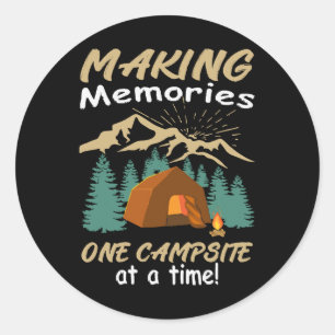 Sticker Rond CAMPING Faire des souvenirs