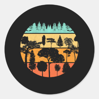 Sticker Rond Camping Faune Camper Nature Lovers Forêt