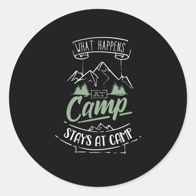 Sticker Rond Camping Funny Camper Dit Camping (Devant)