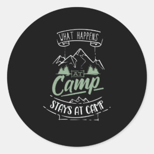 Sticker Rond Camping Funny Camper Dit Camping