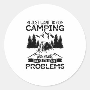 Sticker Rond Camping Holidays  Camper Campsite Nature Toxits
