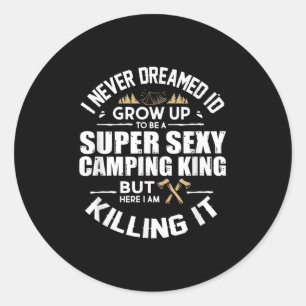 Sticker Rond Camping Hommes Camper Rv Camping Vacances Camping