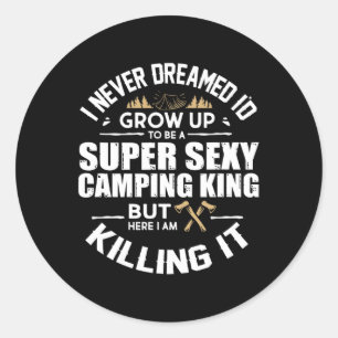 Sticker Rond Camping Hommes Camper Rv Camping Vacances Camping