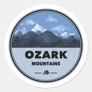 Sticker Rond Camping Ozark Mountains