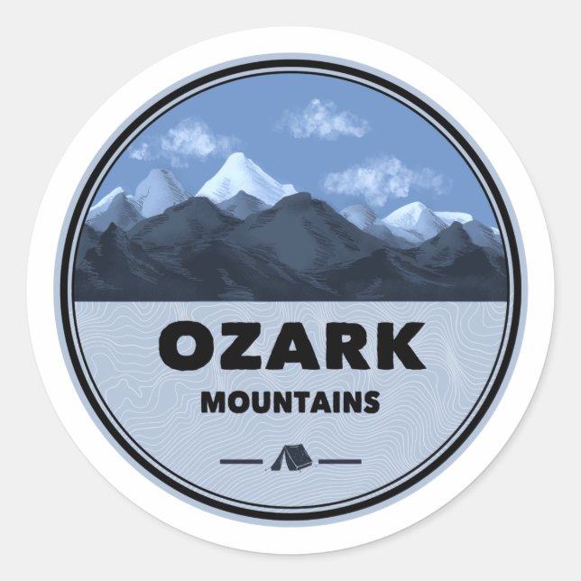 Sticker Rond Camping Ozark Mountains (Devant)