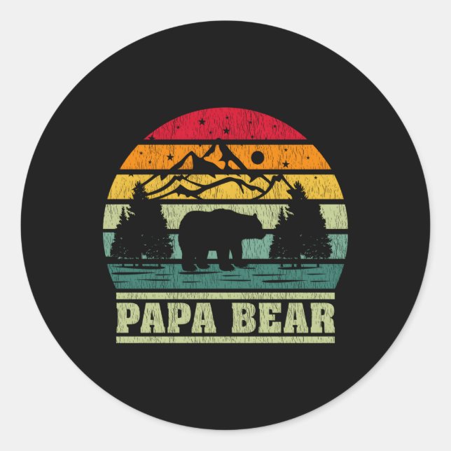 Sticker Rond Camping Papa Bear Camper (Devant)