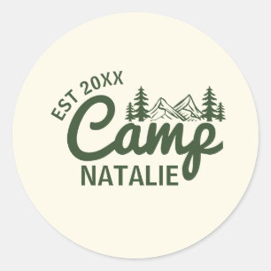 Sticker Rond Camping personnalisé Bachelorette Party Bridesmait