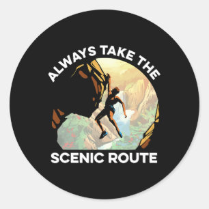 Sticker Rond Camping Randonnée Aventure Nature Campeur Randonne
