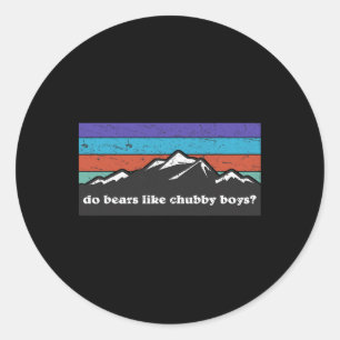 Sticker Rond Camping Randonnée Extérieur Montagne, Les ours aim